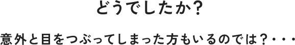 どうでしたか